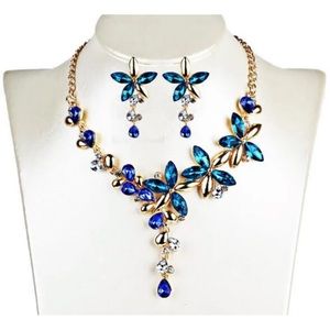 Betsey Johnson Crystal Necklace & Earrings